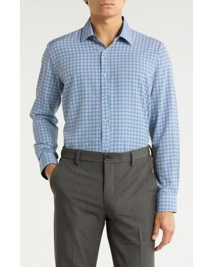 Dylan Park Slim Fit Perfect Stretch Long Sleeve Button Down Shirt - Blue