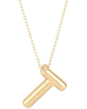 Frankie & Zoe Initial Pendant Necklace - Metallic