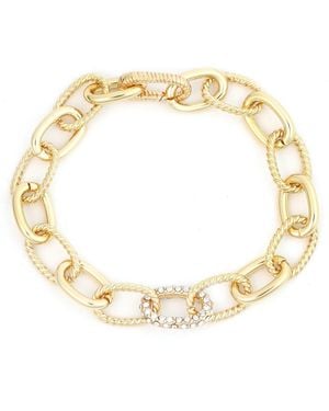 Panacea Crystal Link Chain Bracelet - Metallic
