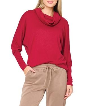 Gibsonlook Cozy Up Cowl Neck Sweater - Red