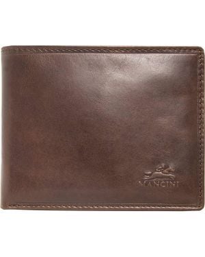 Mancini Left Wing Rfid Billfold Wallet - Brown