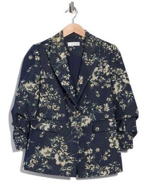 Tahari The Gabby Denim Burnout Jacket - Blue