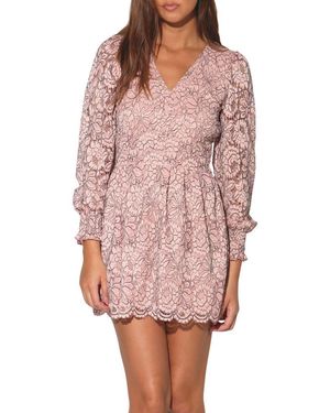 Walter Baker Adaline Floral Lace Long Sleeve Dress - Pink