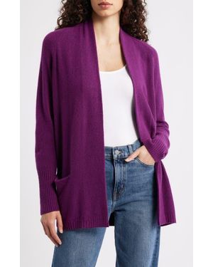 Caslon Open Front Cardigan - Purple