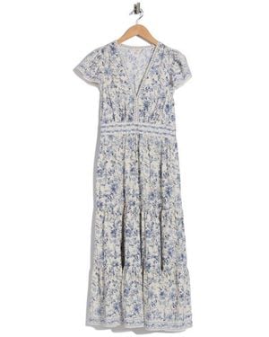 Max Studio Flutter Sleeve Maxi Dress - Gray