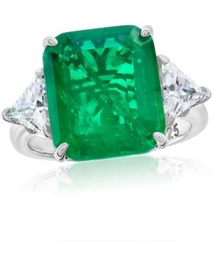 Suzy Levian Gala Cubic Zirconia Engagement Ring - Green