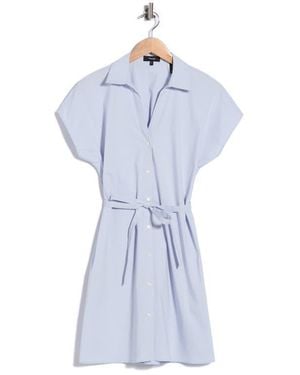 Theory Tie Waist Dolman Sleeve Dress - Blue