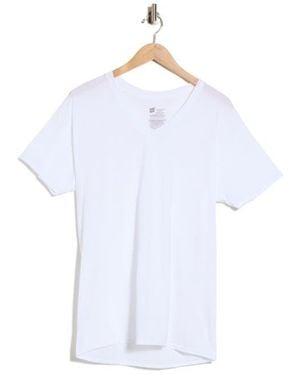Hanes 4-Pack V-Neck Cotton T-Shirts - White