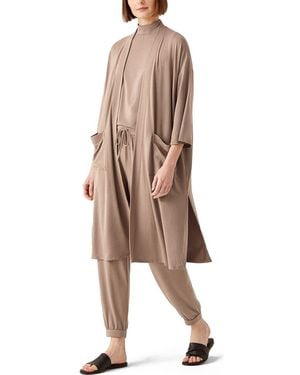 Eileen Fisher Boxy Longline Jersey Jacket - Brown