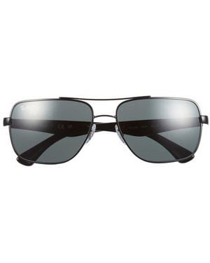 Ray-Ban 60Mm Aviator Sunglasses - Black