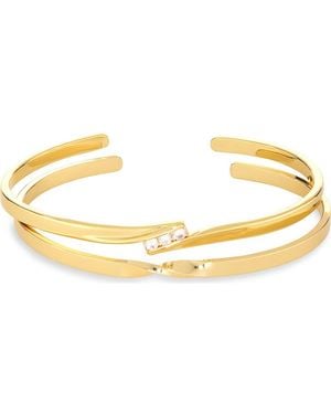 Nordstrom Rack 2-Pack Cubic Zirconia & Twist Cuff Bracelets - Metallic