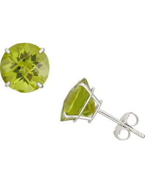 FZN 10K Solitaire Stud Earrings - Green