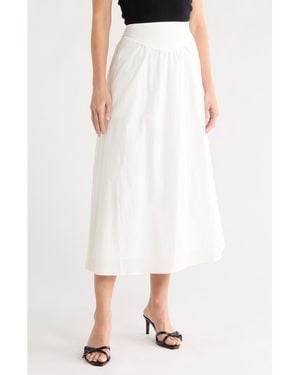 Joie Drop Waist A-Line Skirt - White