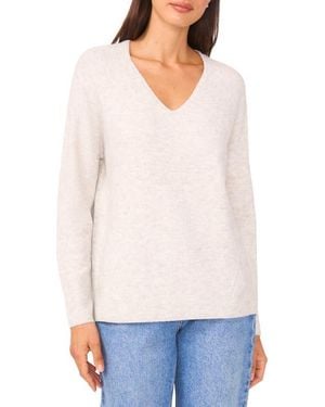Halogen® V-Neck Sweater - White