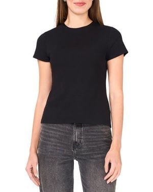 Halogen® Rib Stretch Cotton T-Shirt - Black