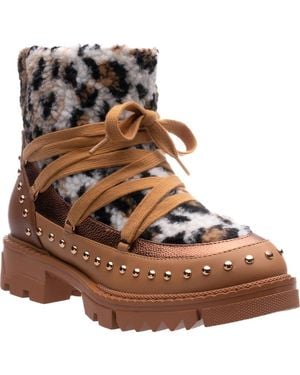 Ninety Union Snowball Faux Shearling Lug Sole Bootie - Brown
