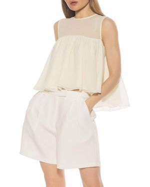 Alexia Admor Portia Ruffle Sleeveless Chiffon Top - White