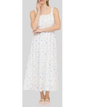 Blu Pepper Ditsy Floral Midi Dress - White