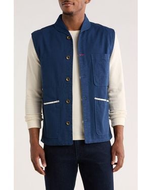 Imperfects Organic Cotton Canvas Shepherds Vest - Blue