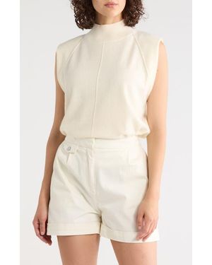BOSS Futrani Mock Neck Sleeveless Top - White