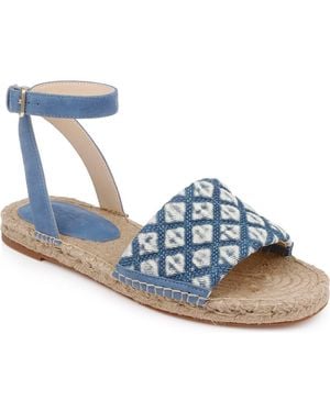 L'Agence Grece Ankle Strap Espadrille Sandal - Blue