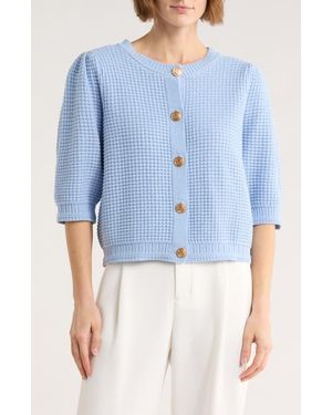 Gemma Jane Elbow Length Sleeve Cardigan - Blue