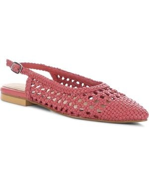 Bos. & Co. Willow Slingback Cap Toe Flat - Red