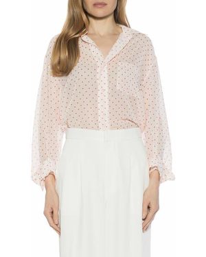 Alexia Admor Atticus Sheer Button Up Shirt - White