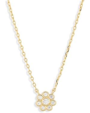 Electric Picks Daisy Cubic Zirconia Pendant Necklace - Metallic