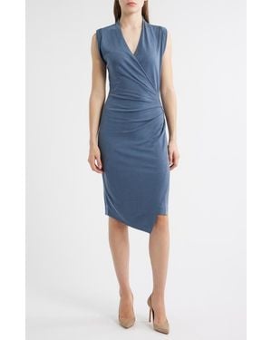 BOSS Ecupri Ruched Body-Con Dress - Blue