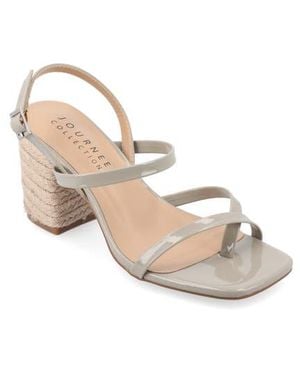 Journee Collection Olivina Jute Block Heel Slingback Sandal - Natural
