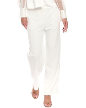 Muse Satin Stripe Flared Leg Pants - White