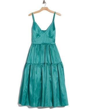 Hutch Belted Bustier Tiered Dress - Blue