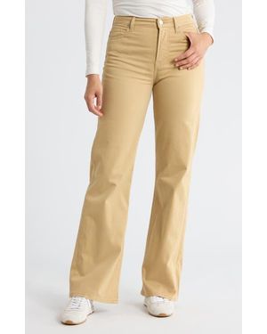 7 For All Mankind Alexa High Waist Straight Leg Sateen Pants - Natural