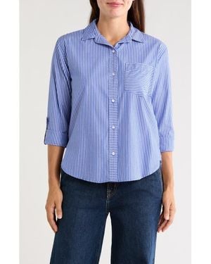 Beach Lunch Lounge Carson Stripe Button-Up Shirt - Blue