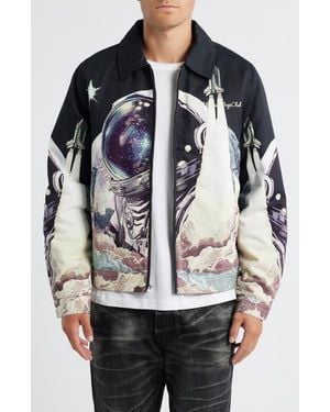 BBCICECREAM Space Shuttle Graphic Flight Jacket - Gray
