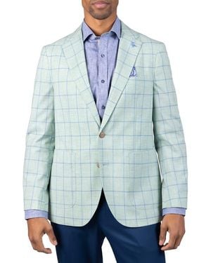Tailorbyrd Mélange Yarn Dyed Windowpane Sport Coat - Blue