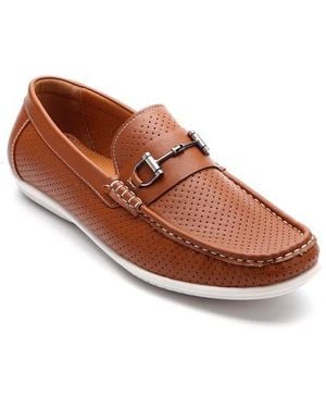 Aston Marc Perforated Bit Loafer - Brown