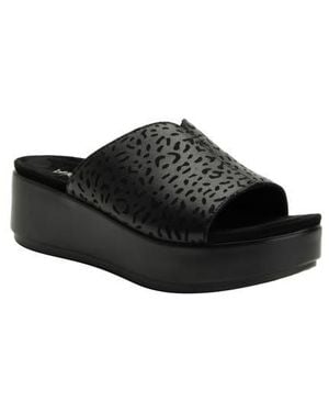 Alegria By Pg Lite Triniti Platform Wedge Slide Sandal - Black