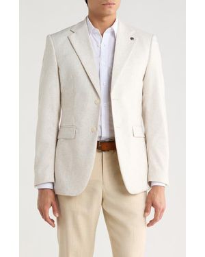 T.R. Premium Slim Fit Textured Blazer - Natural