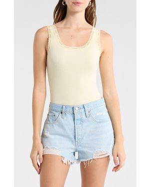 Abound Lace Trim Tank Top - Blue