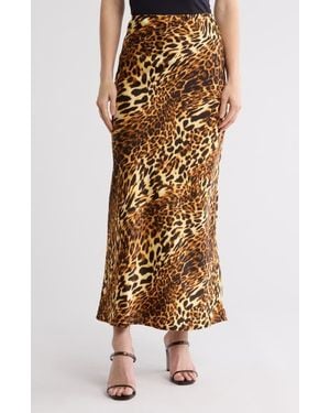 Wishlist Animal Print Maxi Skirt - Brown