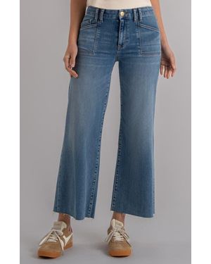 Kut From The Kloth Meg Raw Hem High Waist Ankle Wide Leg Jeans - Blue