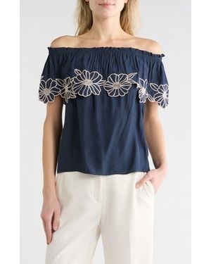 Ramy Brook Cairo Popover Top - Blue