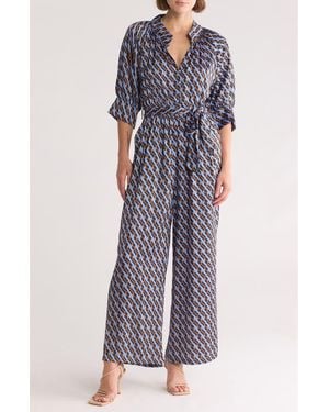 MELLODAY Print Jumpsuit - Blue