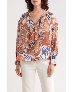 Vince Camuto Petite Tie Front Top - Pink