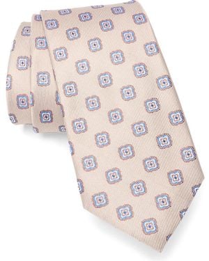 Duchamp Medallion Silk Tie - Natural