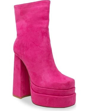 In Touch Footwear Wolfe Block Heel Double Platform Bootie - Pink