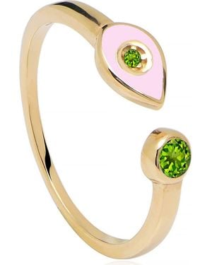 Gabi Rielle Evil Eye Adjustable Ring - Metallic