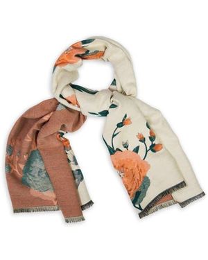 Saachi Bloom Reversible Print Scarf - White